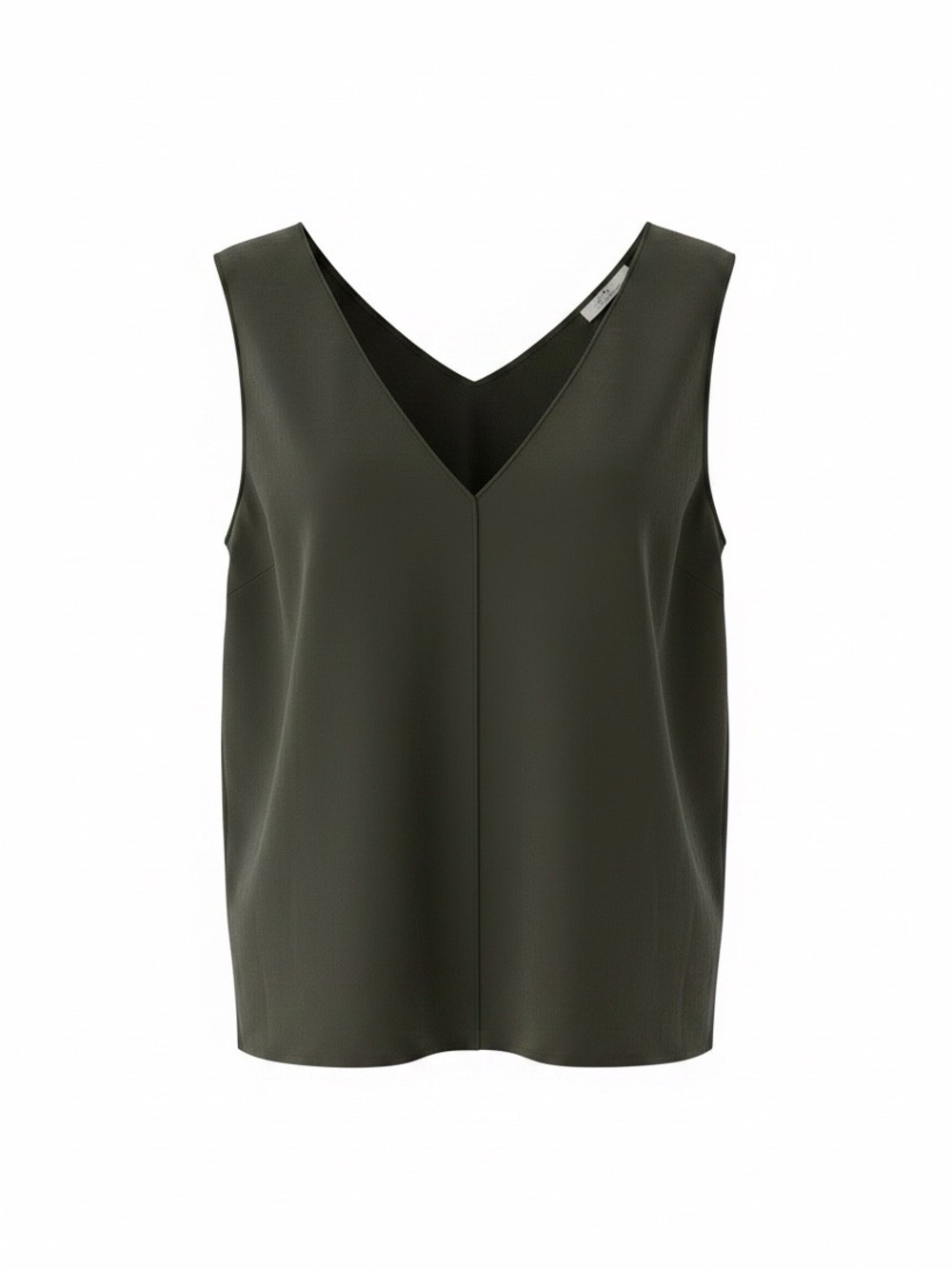 Sleek V-Neck Sleeveless Camisole in Olive